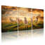 Ensemble de 3 tableaux sur toile représentant des chevaux galopant au coucher du soleil-55015131