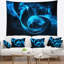 Tapisserie vagues d’ondulations bleues à cercle 3d-28501542