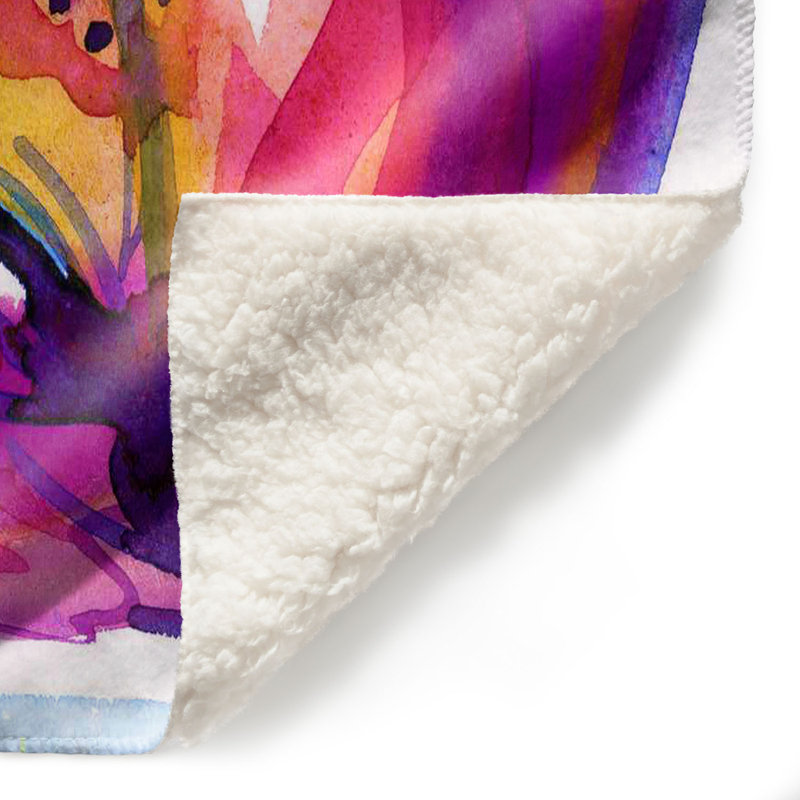 Couverture sherpa doux à fleur d’âme 52, l 68 po x L 80 po