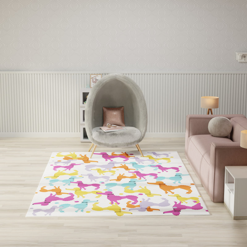 Tapis lavable à la machine pour enfants Imagination, Rectangle 6 pi 6 po x 9 pi 2 po