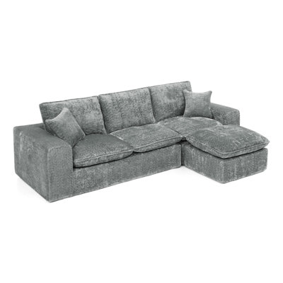 107'' Modern Boucle Sectional Sofa With Reversible Chaise For Living Room