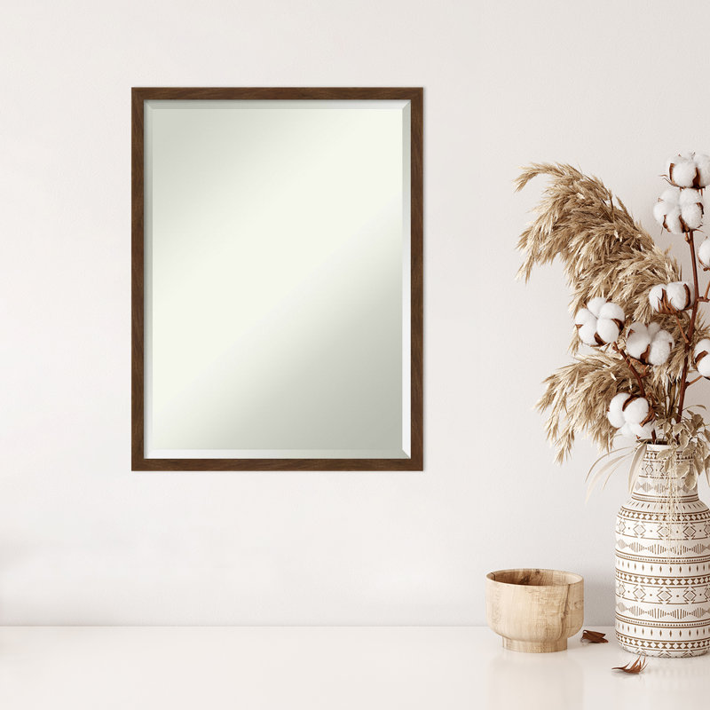 Miroir mural biseauté Laffel, 25 po x 19 po, Brun mat