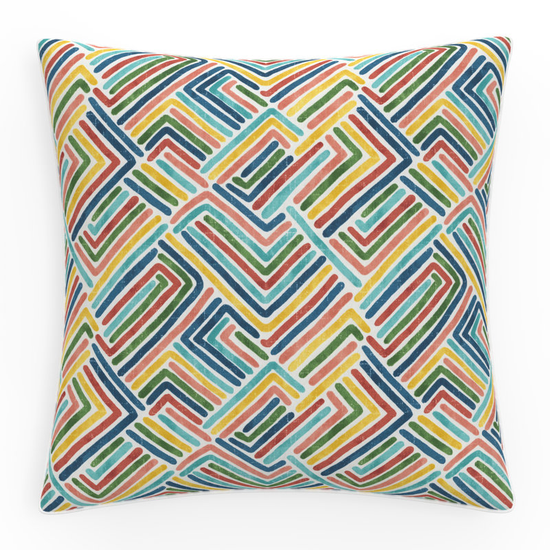 Multicolor Geometric Square Outdoor Throw Pillows, 18.5"