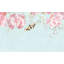 Papier peint amovible classique avec fleurs roses et papillons jaunes-665864184