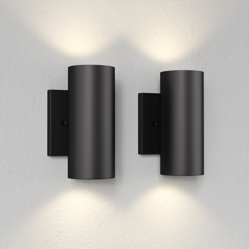 7''H Black Aluminum Dimmable LED Wall Sconces, 7" H x 4" W x 4.33" D, Black 