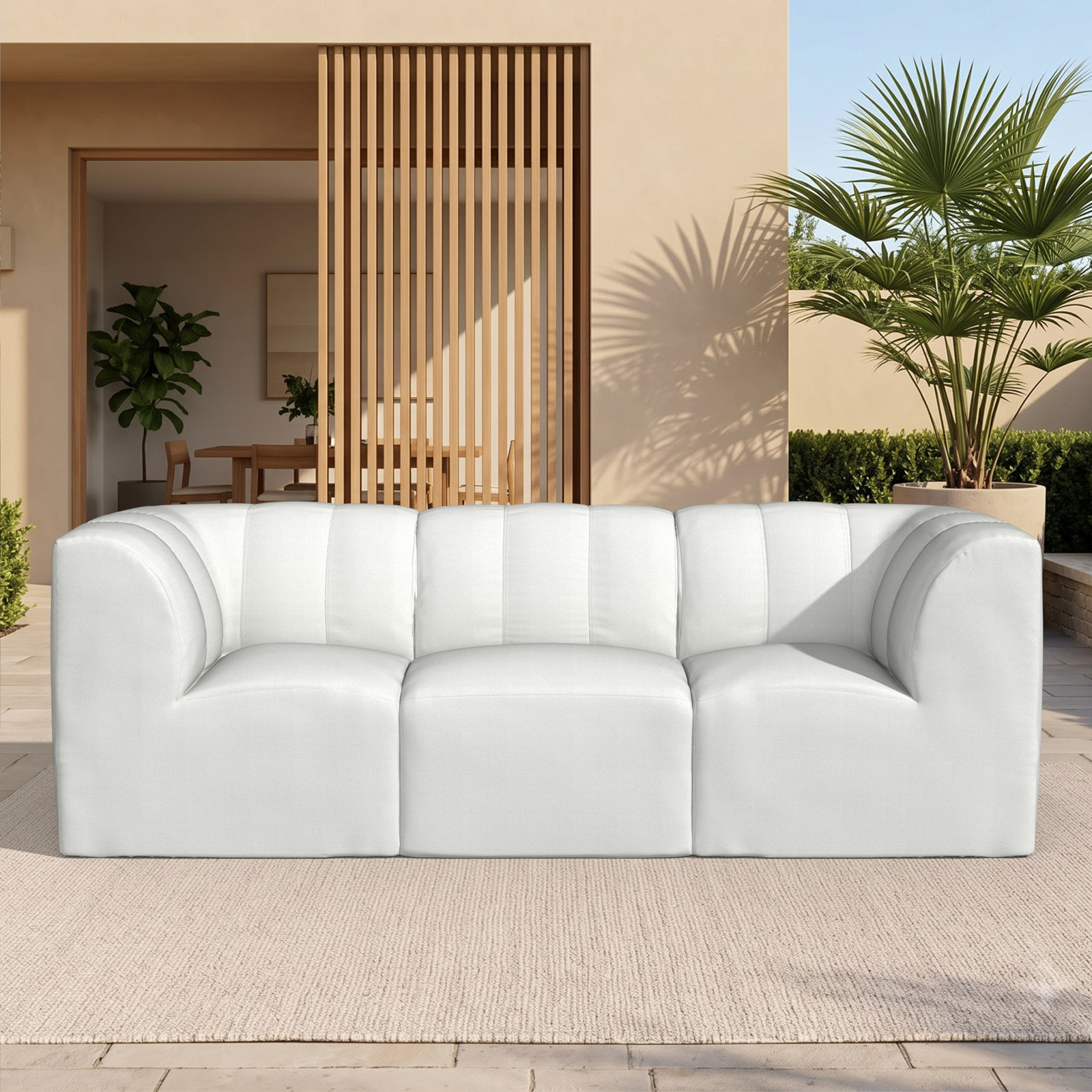 Praia 3-Person Sunbrella® Patio Seating Group, Canvas White Sunbrella® Canvas