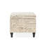 Banc en lin beige, structure en bois, finition soignée, solution de rangement multifonctionnelle pour le linge de maison - Décoration de style français, assise contemporaine et pratique
