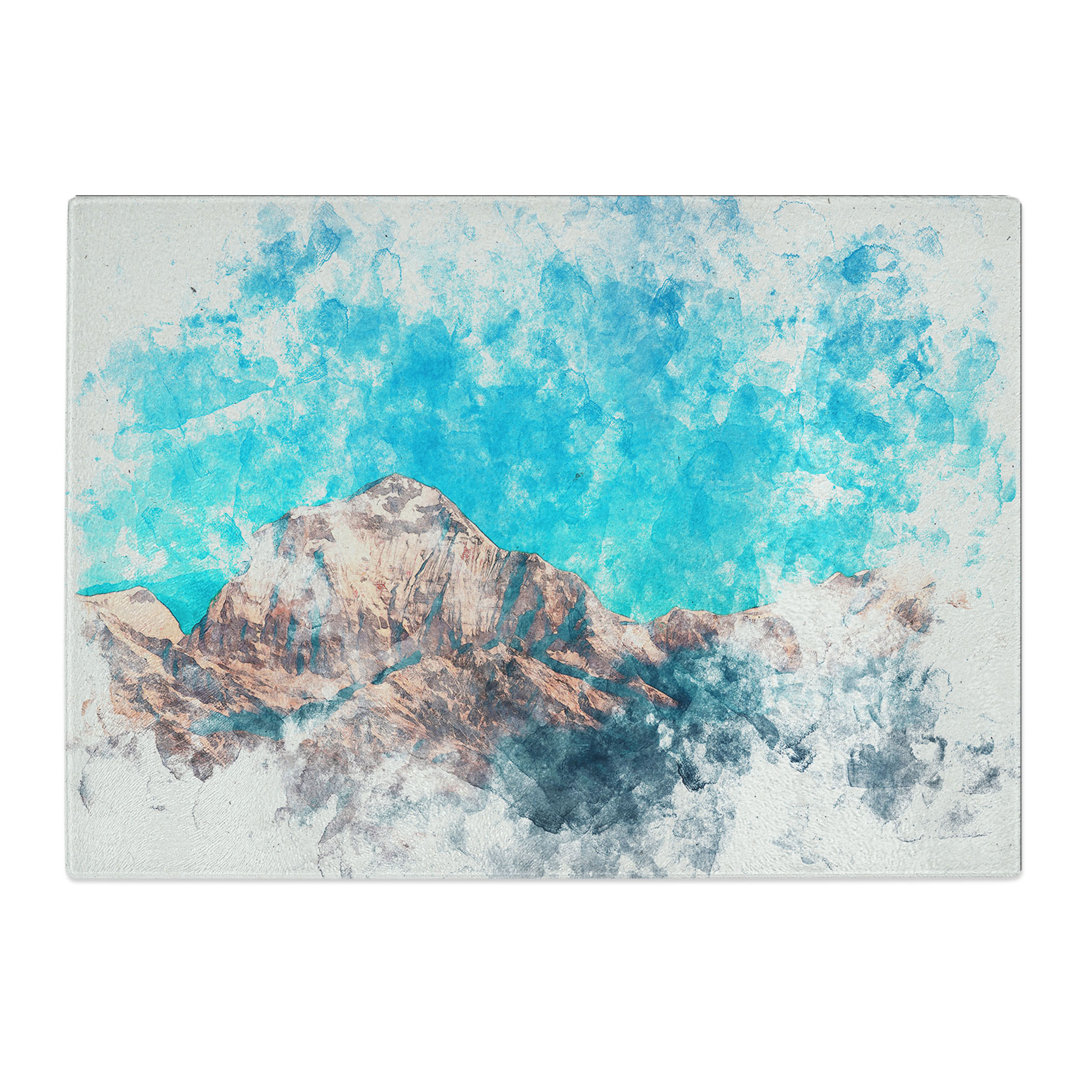 Tempered Glass Annapurna Circuit in Nepal Watercolour Chopping Board