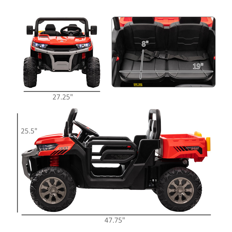 Aosom 12 Volt 2 Seater All-Terrain Vehicles Battery Powered Ride On with Remote Control