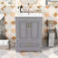 Compact Bathroom Vanity with Ceramic Sink, Drawer and Storage Cabinet-403093822