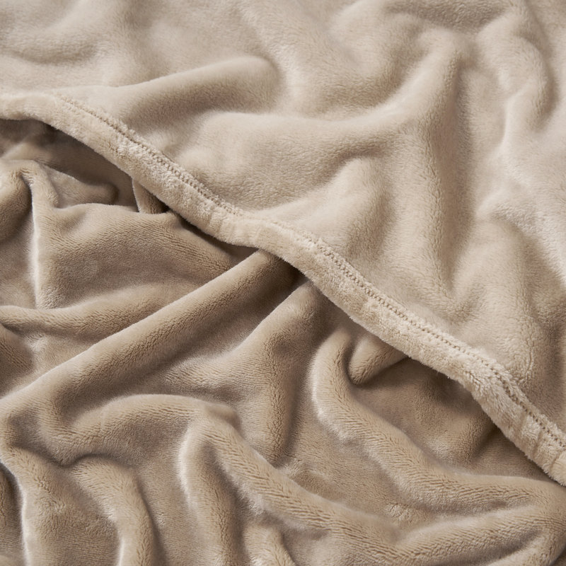 The Sheet Lab Solid Plush Throw Blankets, Doe Brown