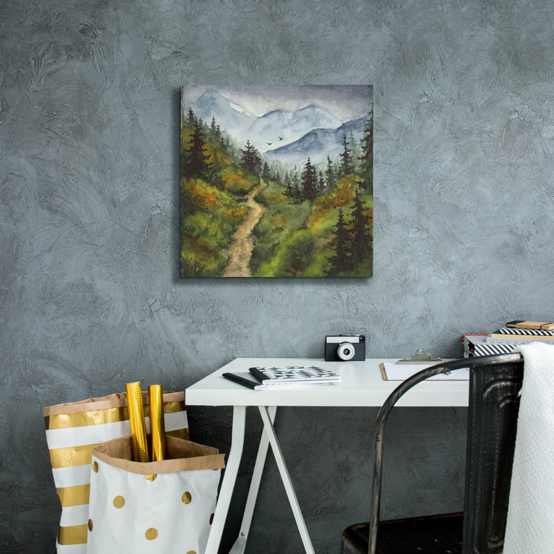  «Path To The Mountains Ii - Mini Series» par Anika Goodhue, art mural sur toile, 18 po x 18 po