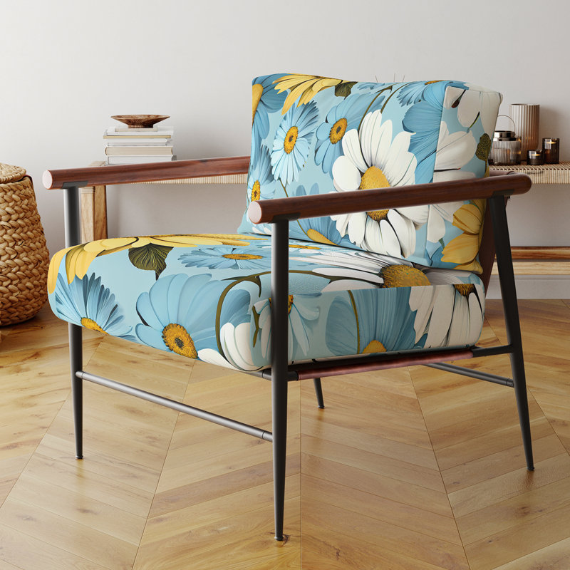 Chaise d'appoint rembourrée Blossoming, Doré