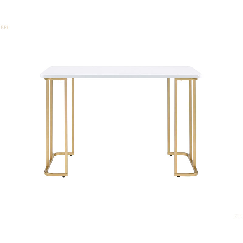 Bureau d'écriture blanc et doré