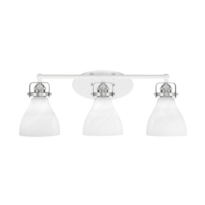Barre d'éclairage de salle de bain 3 lumières avec verre en marbre Easton 6,25 po Easton