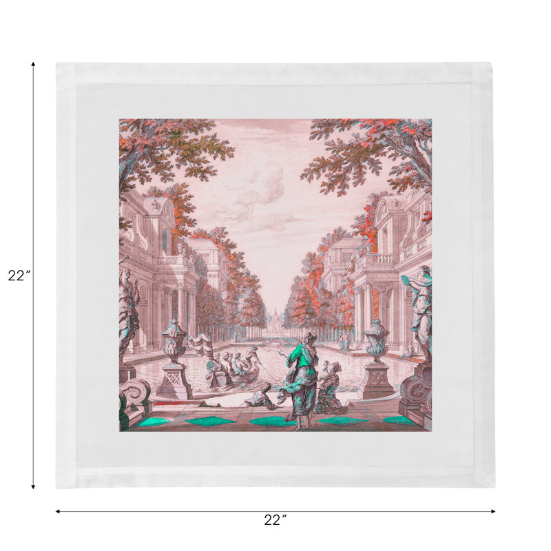 Dimanche A Paris Cotton Sateen Dinner Napkins, Sunset