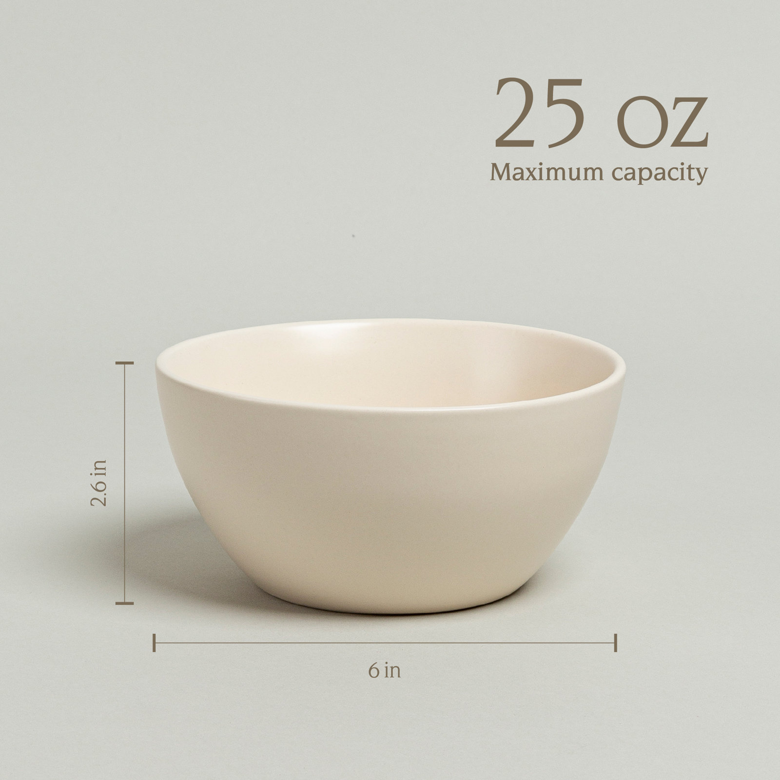 over&back Coupe Semi Hand-Finished Stoneware Cereal Bowls, Ivory