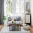 17" Single-Layer Coffee Table with X-Leg Steel Frame, Rustic Wood Look for Living Room