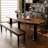 Walnut Rectangular Solid Wood Dining Table-1832295833