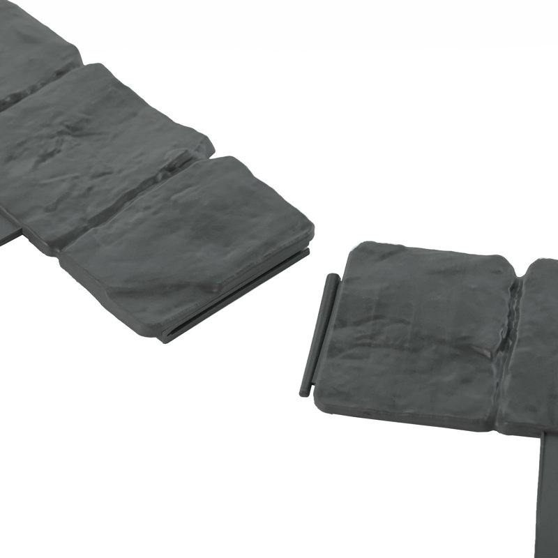 Gray Plastic Cobbled Stone Style Lawn Edging Set
