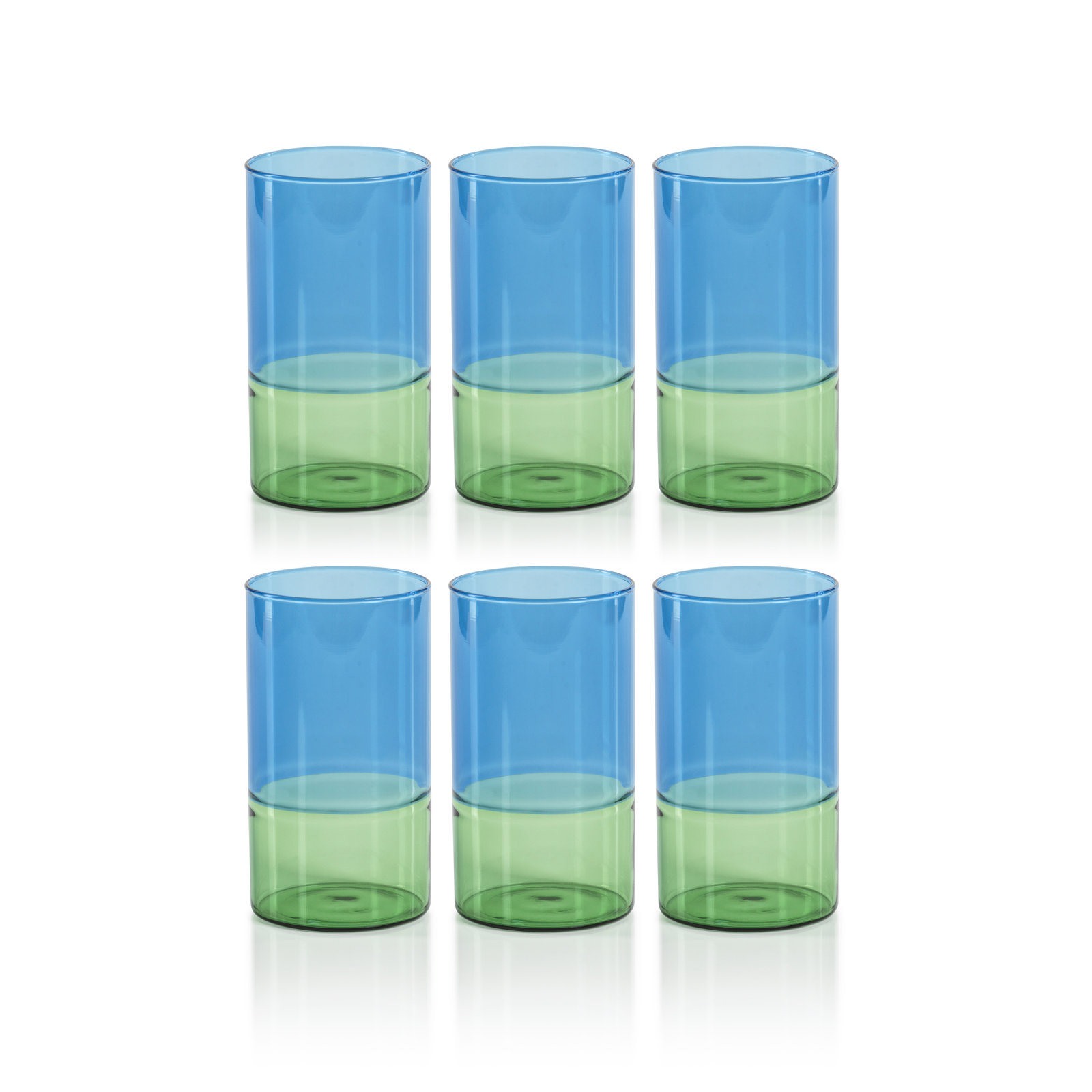 Renell Two-Toned Highball Glasses, Set of 6