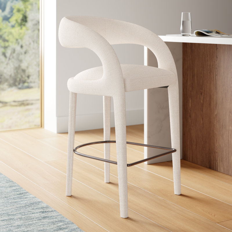 Geoffrey Counter & Bar Stool, Bar Stool (30.51" Seat Height), Omari Natural/Polyester Blend