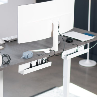 White Under Desk Cable Management Trays