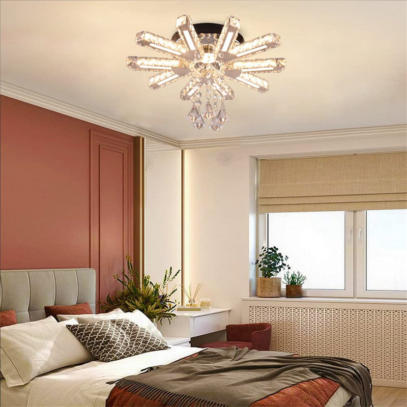 URBNLIVING Acrylic LED Flush Mount, Warm White