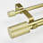 Azura Adjustable Double Gold Drapery Rod With Finials-441728974