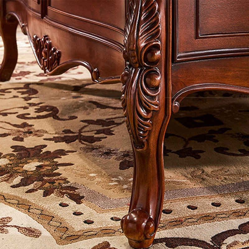 European Solid Wood Carved Coffee Table. Single Coffee Table