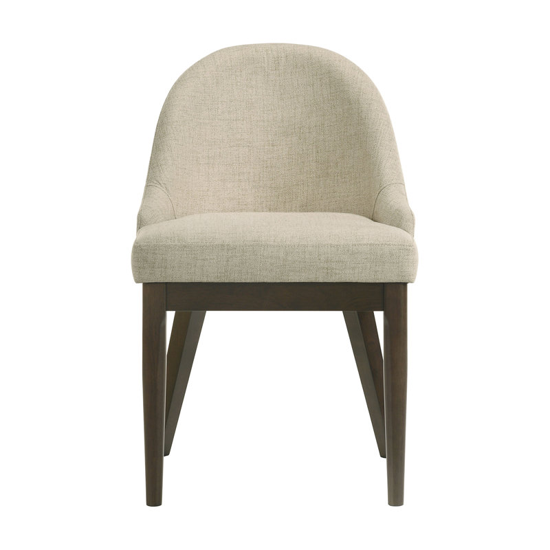 Ensemble de 2 chaises d'appoint rembourrées avec pieds fuselés en beige et brun cendré