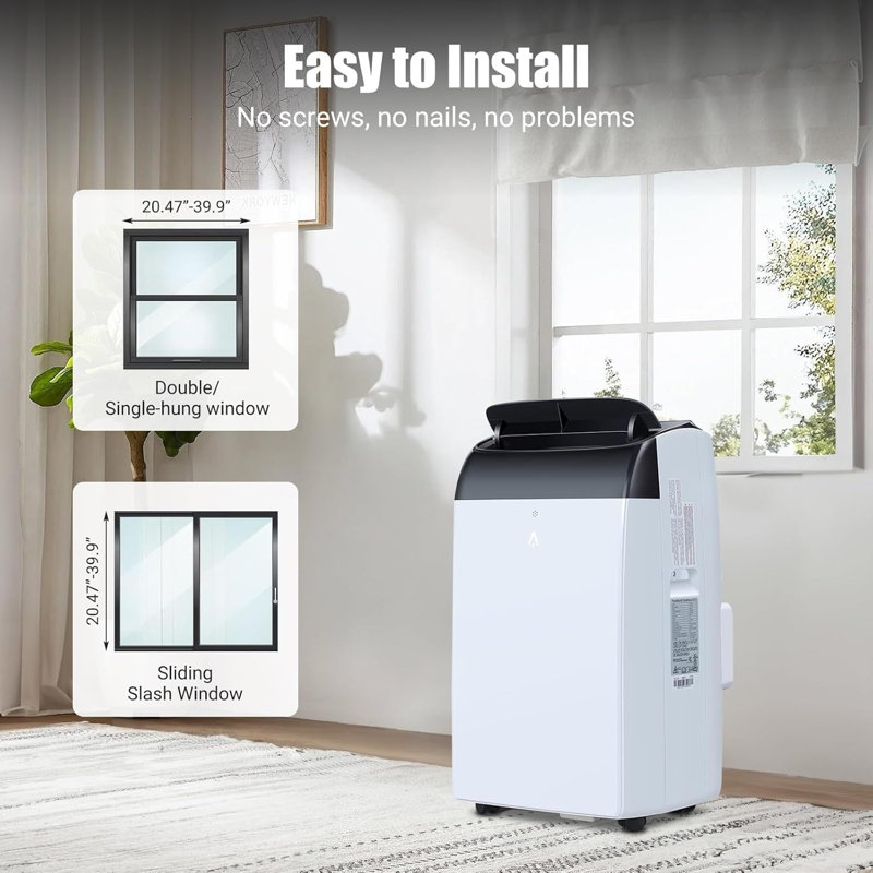 2 climatiseurs portatifs 14 000 BTU, unité de refroidissement 3-en-1 avec modes refroidissement, séchage et ventilateur