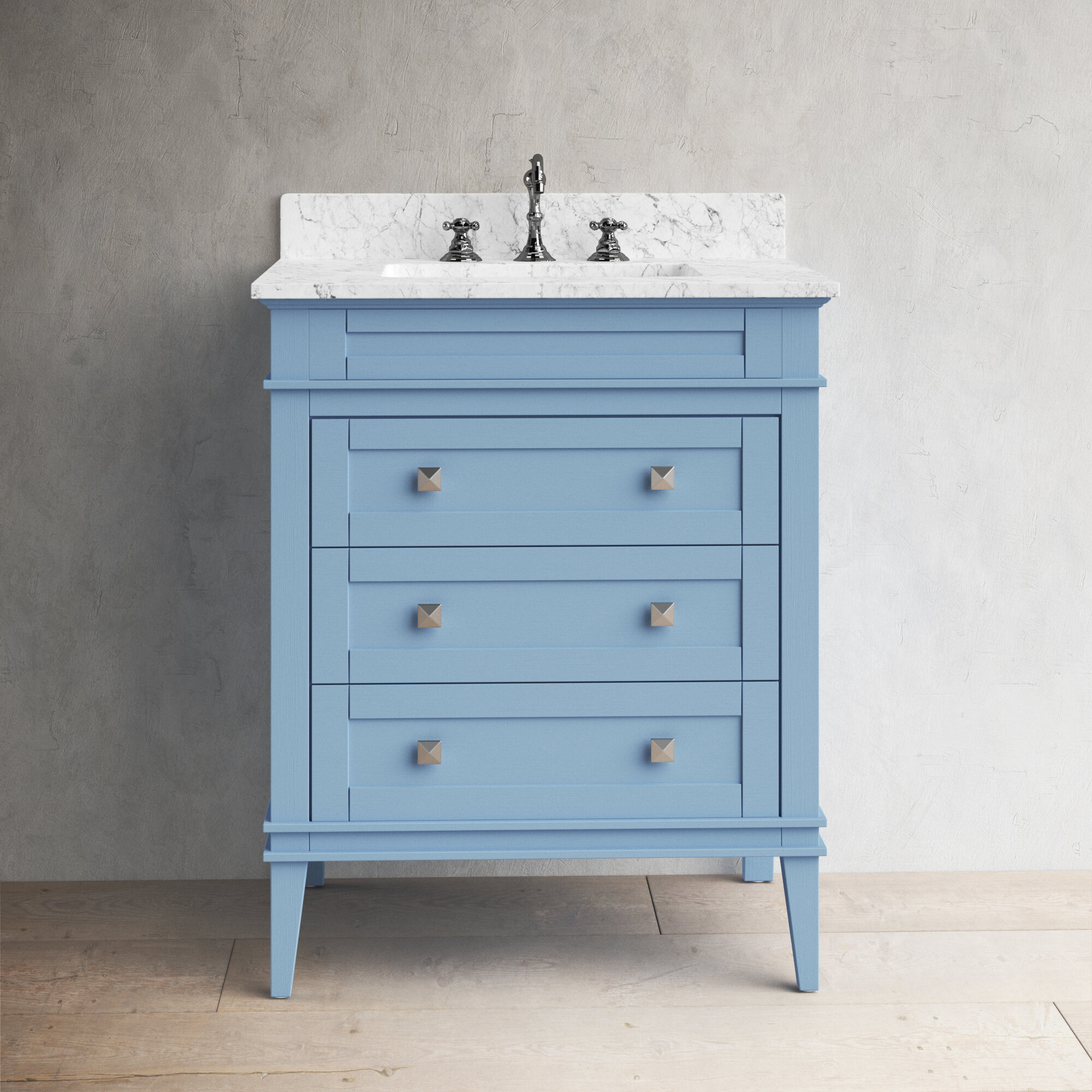 30 inch Modern Bathroom Vanity Teal Blue Finish (30Wx22Dx35H)  CGD1808V30TB