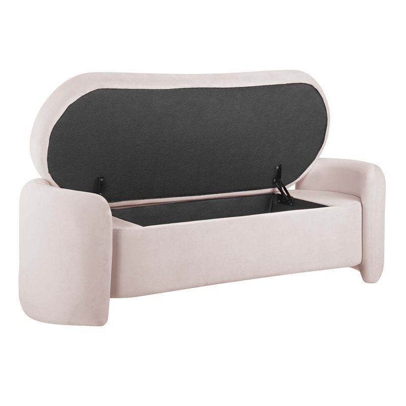  Velvet Upholstered Bench, Pink