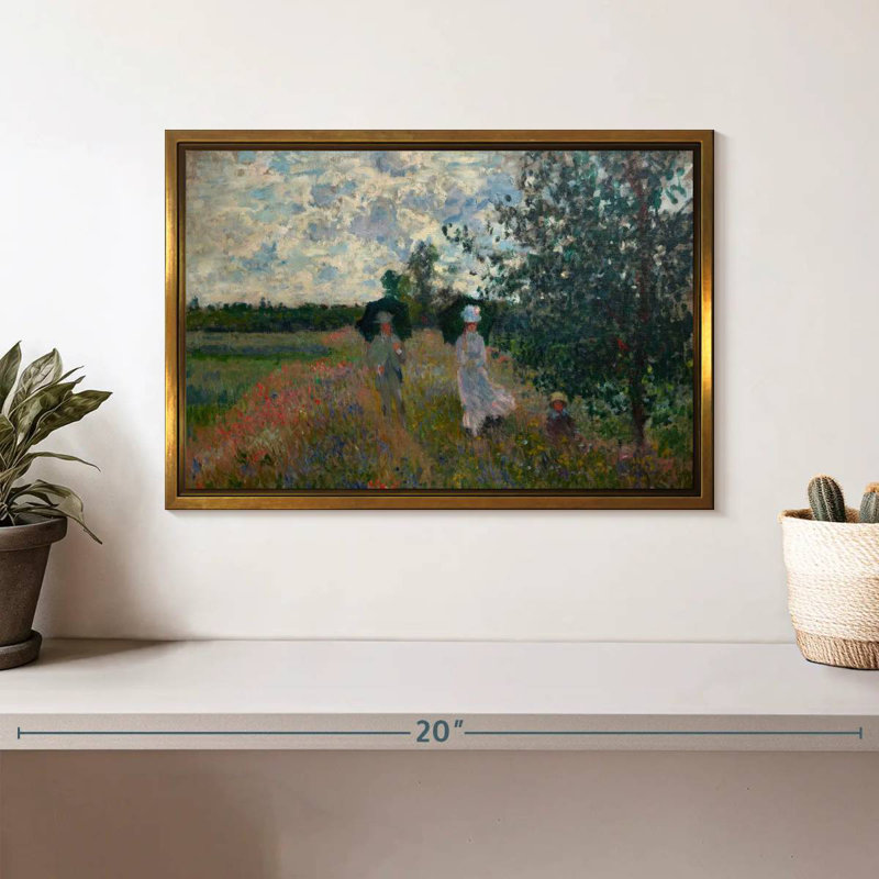 En promenade près d'Argenteuil, Cadre flottant doré, 13 po x 9 po