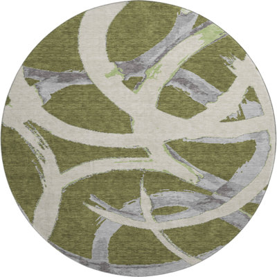 Premium Machine Washable Mayfield AMF1022 Circles Rug