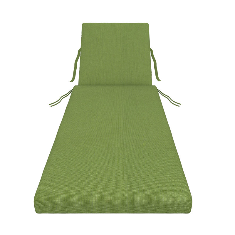 Amala Sunbrella® Outdoor Chaise Lounge Cushion, 23" x 29"/25" x 47" , Spectrum Cilantro Sunbrella® Plainweave