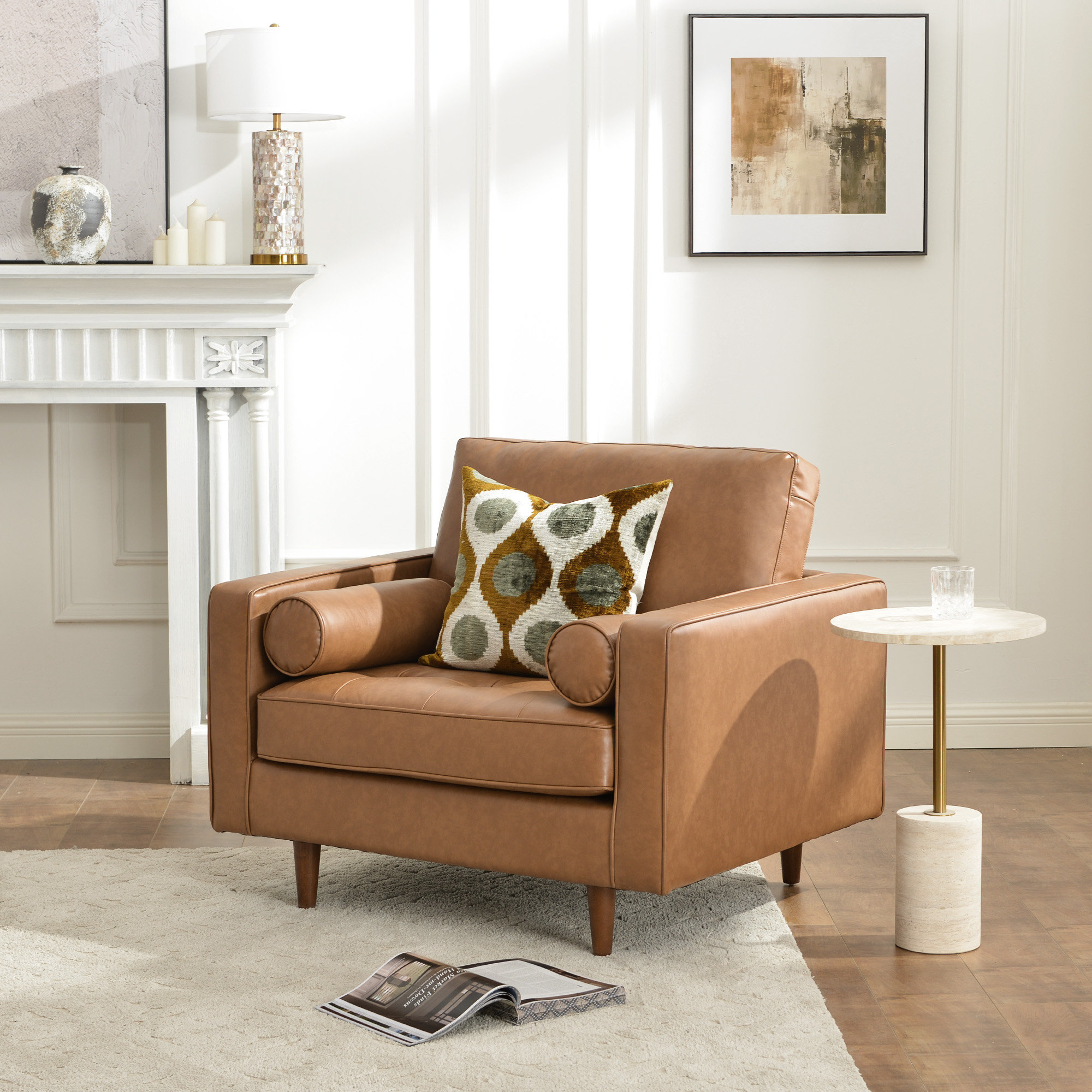  Geo 42" Vegan Leather Armchair