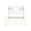 Lit plateforme simple en bois avec tête de lit avec rangement, DEL et garde-corps, blanc - DEL pratique confortable, tête de lit et garde-corps de couleur-477488985-477488987