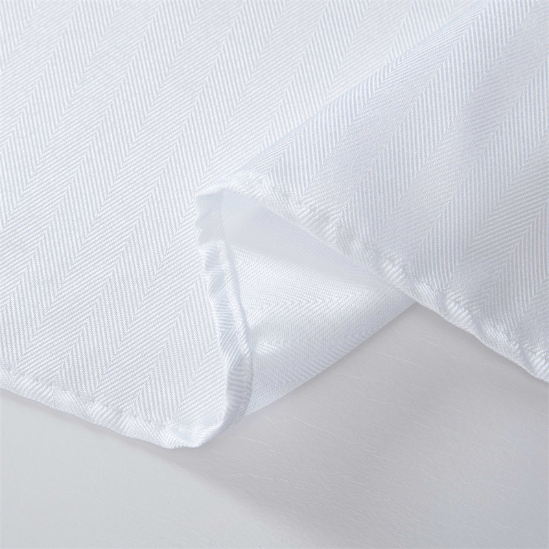 Lincoln Stripe Fabric Tablecloth, White, 70" Rectangle