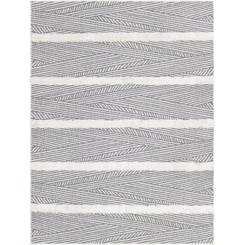 Tapis contemporain gris Eiryn, Tapis de couloir 2 pi 7 po x 12 pi