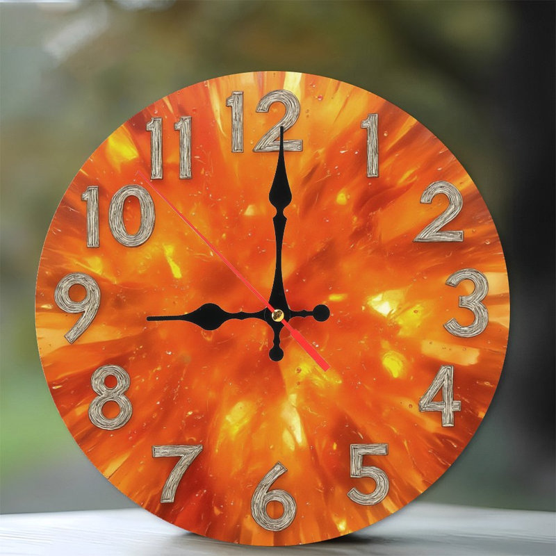 Horloge avec chiffres sur fond ardent