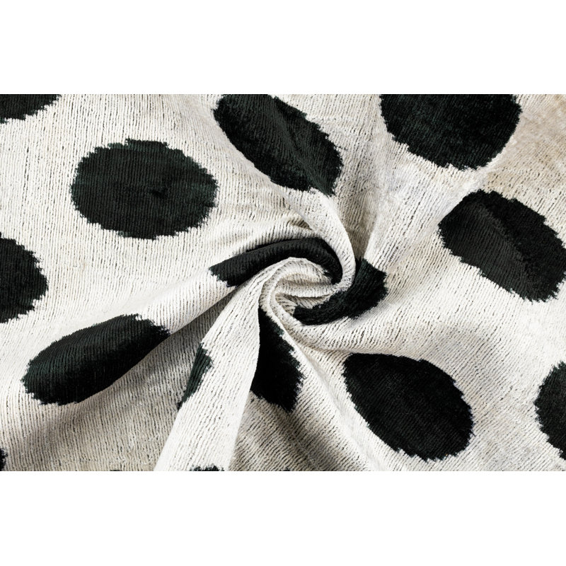 Silk Lumbar Rectangular Pillow Cover & Insert, Black/White/Polka Dots