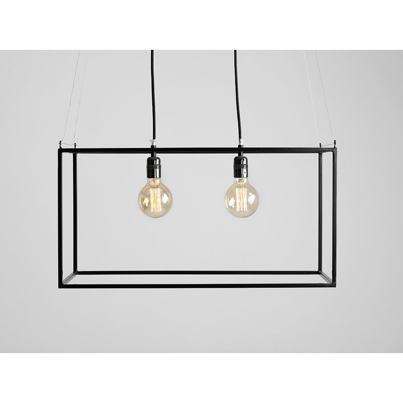 Alvaro 2 - Light White Square/Rectangle Pendant, Black