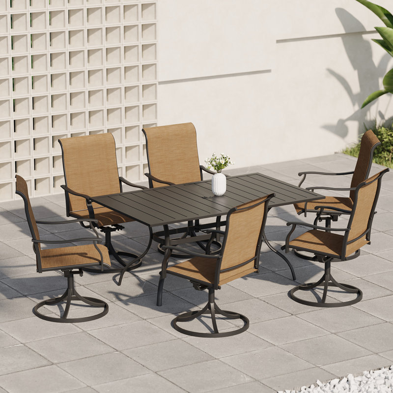 Callaghn Rectangular 6 - Person 63" Long Dining Set, Yellow
