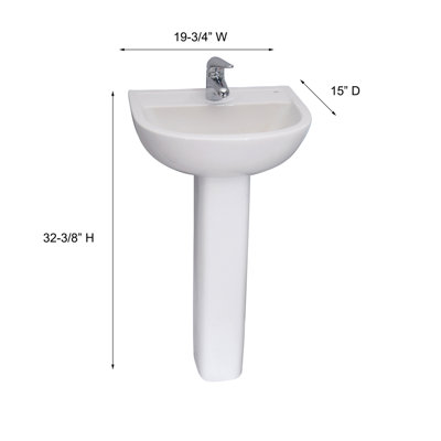 Barclay 15 " 32.38 " Tall Vitreous China Circular Bathroom Sink