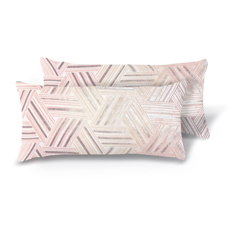 Entwined Velvet Pillow Cover & Insert, Blush Pink