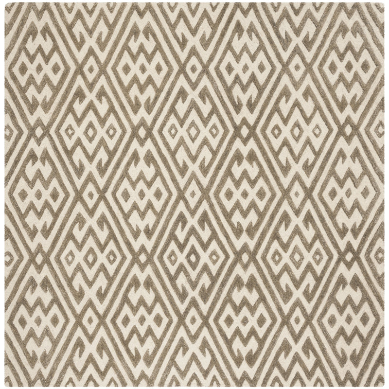 Oldroyd Hand Tufted Wool Geometric Rug, Square 6'