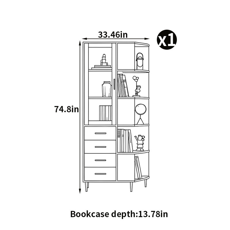 Bibliothèque de style moderne, Blanc