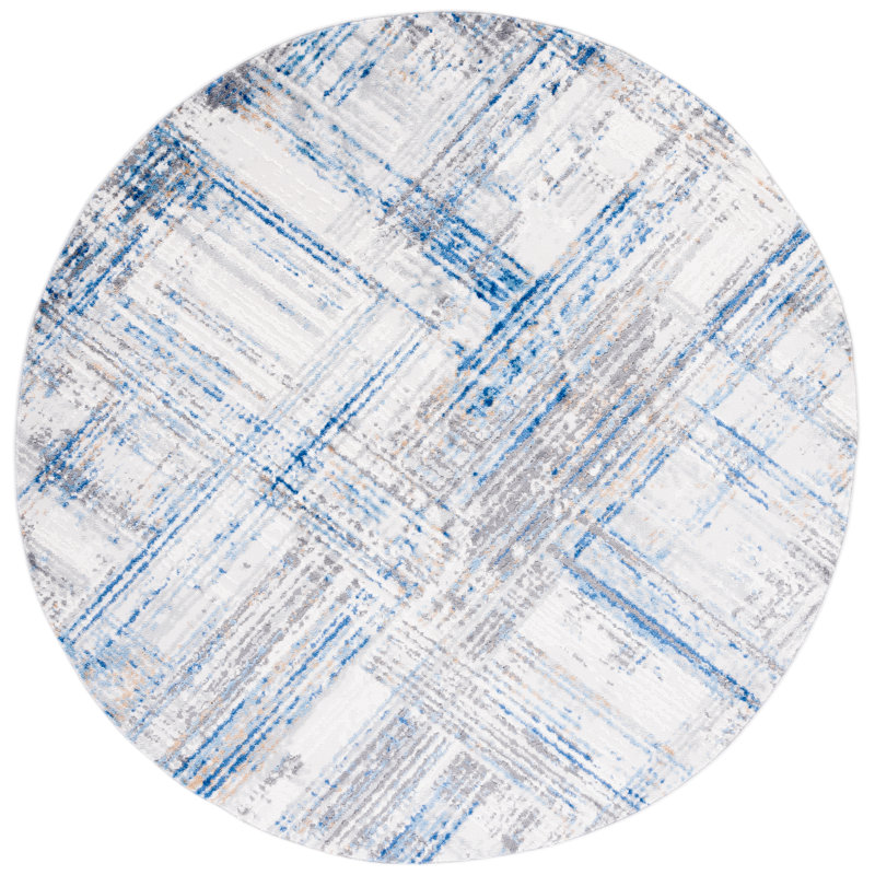 Shivan 100 Performance Geometric Rug, Round 6'7"